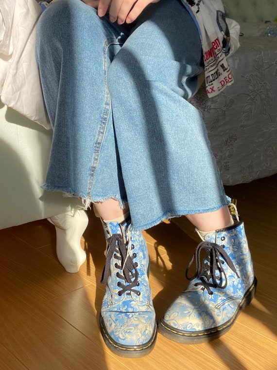 Rare Vintage Blue Butterfly Dr Martens