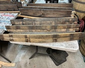 ONE shelf with 2 staves on front whiskey bourbon barrel stave bottle, picture, décor shelf, glass, bar display