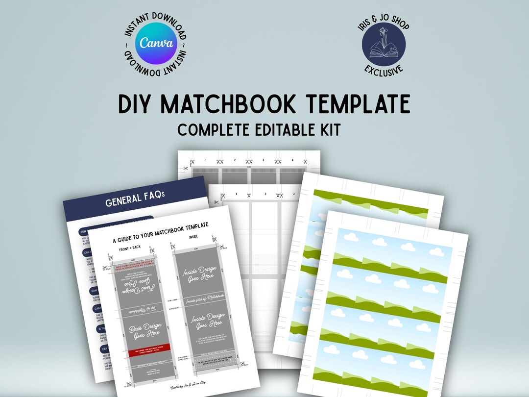 Matchbook Template.pdf DIY Matchbook Template | Customizable Wedding, Party & Gift Favors ...