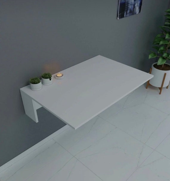 Foldable Table with Folding Table Shelf White Folded Table Etsy