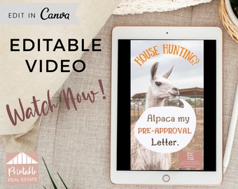Real Estate Marketing Video, Funny Alpaca House Hunting Animated Template, Video Animation for Instagram Stories, Realtor Facebook REV014