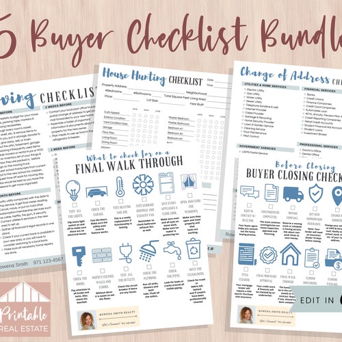 Real Estate BUYER and SELLER Checklist Bundle Editable in - Etsy