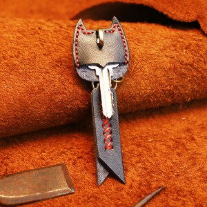 Leather Key Cap Leather Bat for Men Key Covers Keychain Holder Organizer image 6