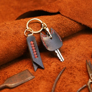 Leather Key Cap Leather Bat for Men Key Covers Keychain Holder Organizer image 4