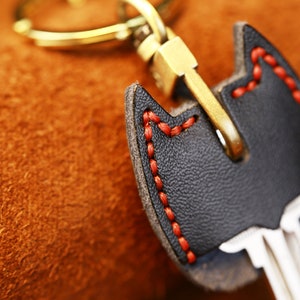 Leather Key Cap Leather Bat for Men Key Covers Keychain Holder Organizer image 2