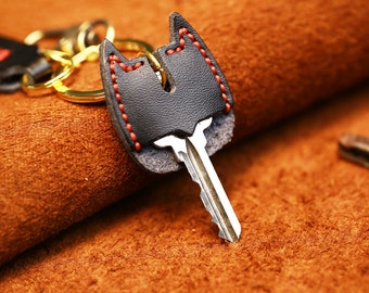 Leather Key Cap Leather Bat for Men Key Covers Keychain Holder Organizer