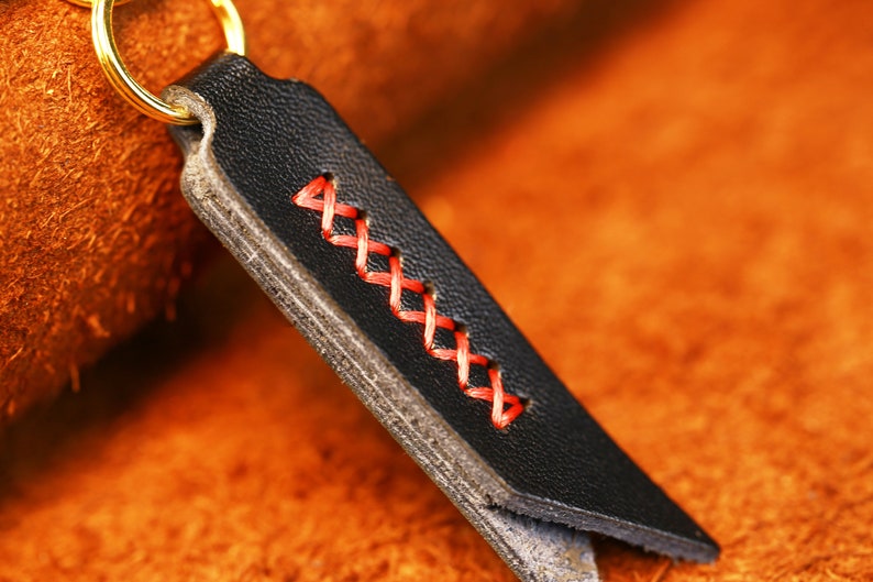 Leather Key Cap Leather Bat for Men Key Covers Keychain Holder Organizer image 5