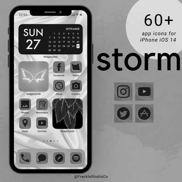 Storm Minimal App Icons for iPhone iOS 14 | 60+ icon pack
