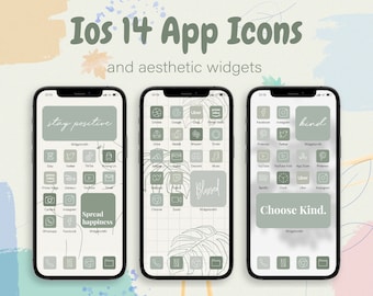 Green Sage IOS 14 App Icon Pack, IOS 14 Icons, Natural App Icon, Aesthetic Icons For IOS 14, Iphone App Cover, Ios 14 Aesthetic Icons