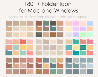 Desktop Folder Icon Bundle for Mac and Windows, Mac Desktop Organizer, Aesthetic Mac Folder Icon, Folder Organizer for Mac and Windows