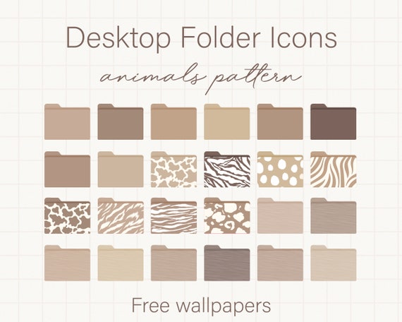 Animal Pattern Desktop Folder Icons Natural Brown Desktop - Etsy Animal Pattern Desktop Folder Icons Natural Brown Desktop - Etsy