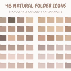 Natürliche Desktop-Ordner-Symbole, Desktop-Symbole für Mac und Windows, Ästhetischer Desktop-Organizer, Mac-Ordnersymbole, Desktop-Organizer