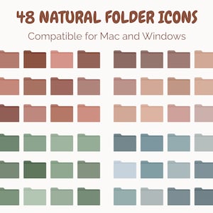 Natural Desktop Ordner Icons, Desktop Ordner für Mac und Windows, Aesthetic Desktop Organizer, Mac Ordner Ordner, Ordner Ordner Icons, Bundle