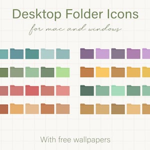 Soft Pastel Desktop Ordner Icons, Desktop Icons für Mac und Windows, Ästhetischer Desktop Organizer, Mac Ordner Icons, Ordner Icons Bundle