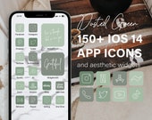 Muted Green IOS 14 Aesthetic App Icon | IOS 14 App Cover Green | Green Aesthetic App Icon for IOS 14 | Iphone App Icon Aesthetic Muted Green