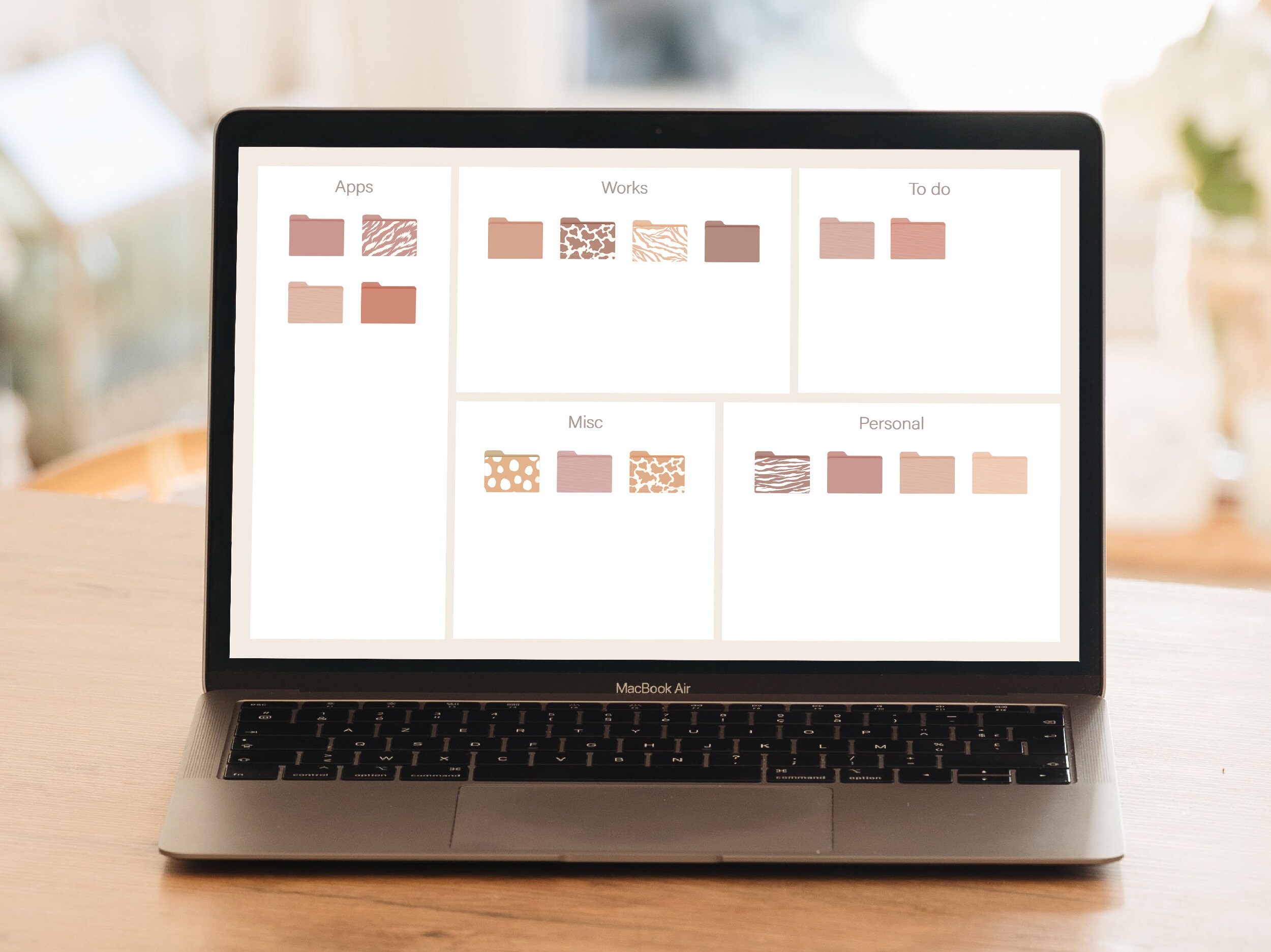 Animal Pattern Desktop Folder Icons, Natural Brown Desktop Folder Icon ...