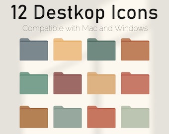Boho Desktop Folder Icon for Mac and Windows, Mac Folder Icons, Custom Patel Desktop Folder Icons | Windows Folder Icons