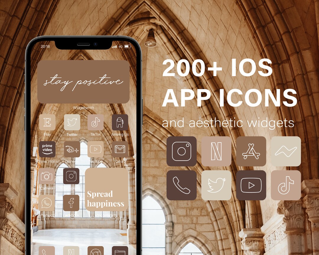 IOS 14 App Icon Brown Aesthetic, Ios App Icon Nude Brown, IOS 14 App Icon  Packs, Natural Tone App Icon for Ios 14, Natural Brown App Icon