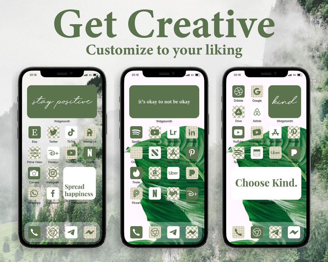 Green Plaid IOS 14 App Icon Packiphone App Icon Theme Green Etsy