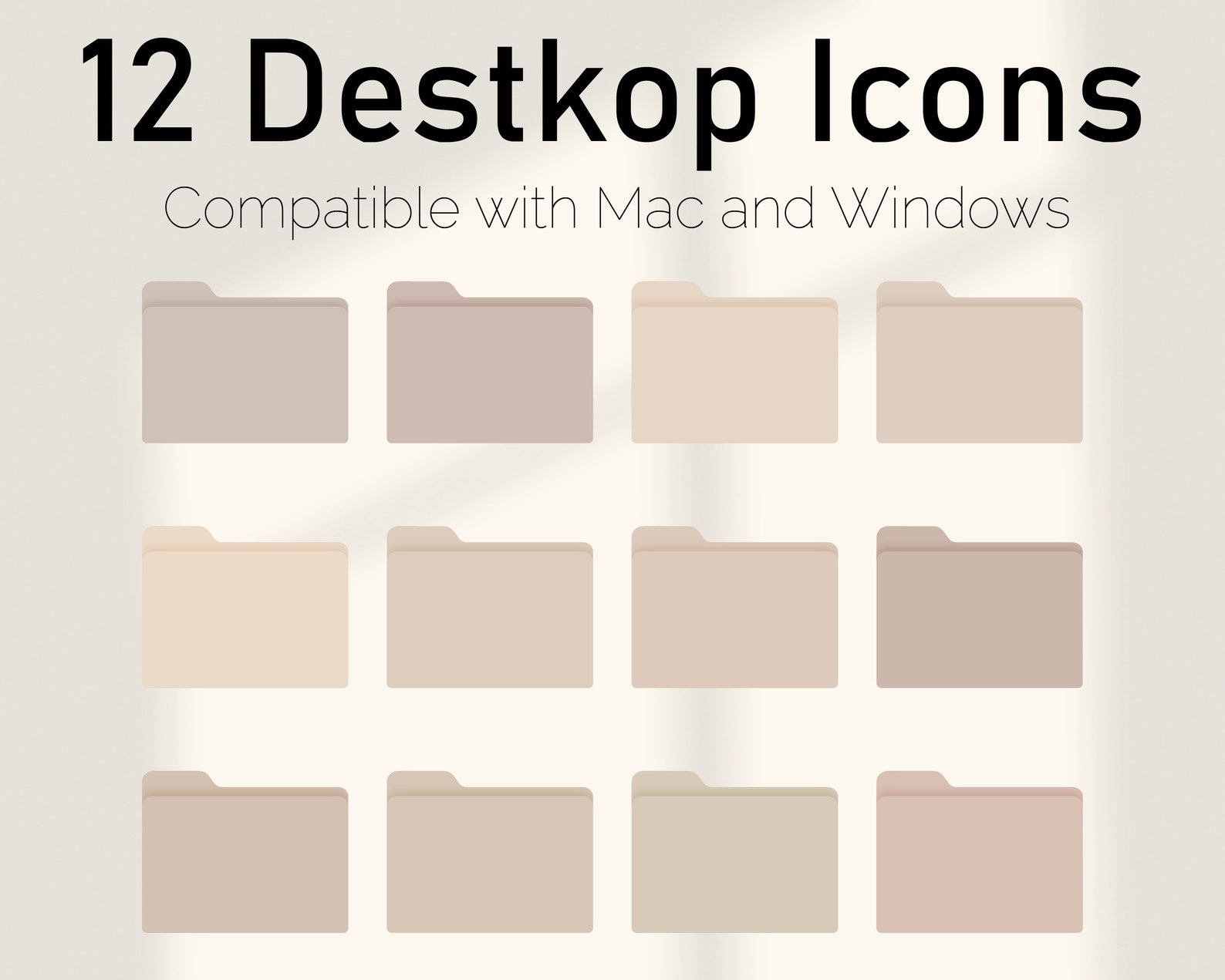 Natural Beige Desktop Folder Icon for Mac and Windows Mac | Etsy