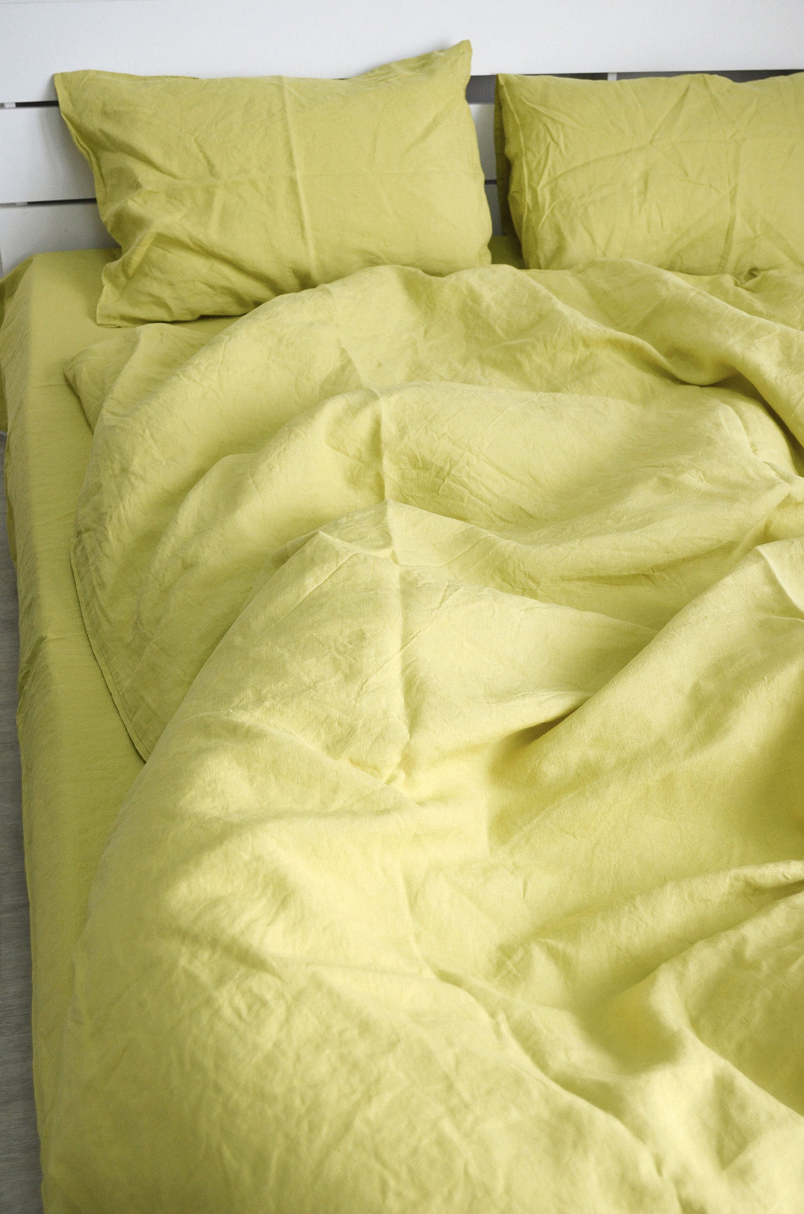 Khaki Green Linen Bedding Set 3pcs Organic Linen Duvet Cover Etsy