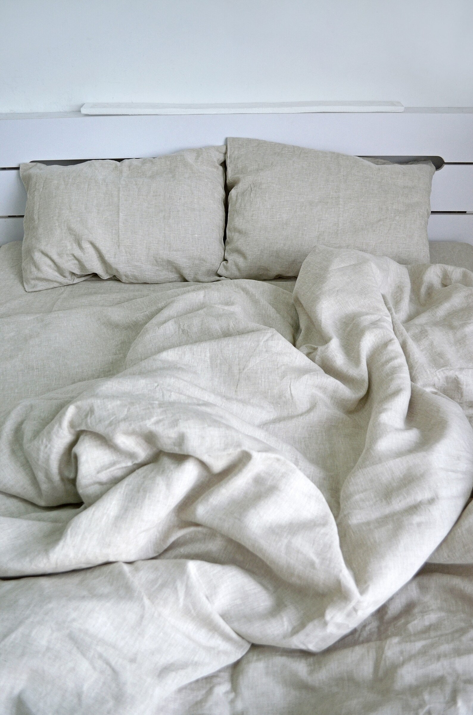 Oatmeal Linen Bedding Set 3pcs / 1 Linen Duvet Cover 2 Linen Etsy