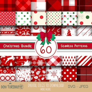 BEST SELLER 60 in 1 Christmas Bundle Seamless Pattern, Christmas Svg Bundle, Christmas Svg,, Christmas printable , Christmas background