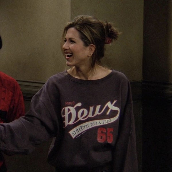 Rachel Green Deux Athlète De La Plage Sweatshirt | Jennifer Aniston Deux Pull | Produits dérivés des amis | Vêtements Rachel Vert | Émission de télévision Amis