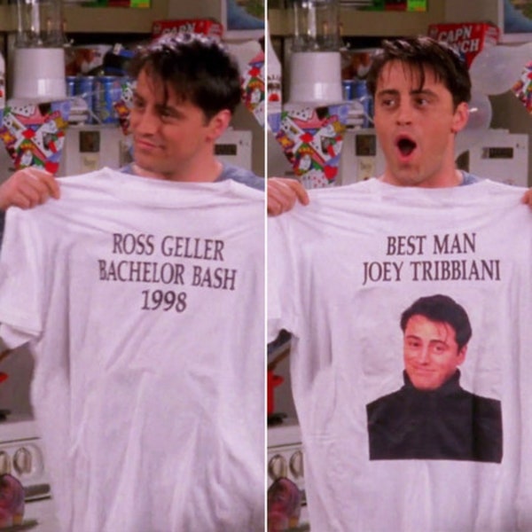 Ross Geller Bachelor Bash 1998 | Friends Vintage Tee | Best Man Joey Tribbiani | Friends | 90s | Joey Tribbiani Friends Hoodie | Retro