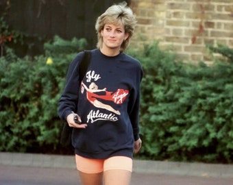 Felpa Fly Atlantic Princess Diana, T-shirt, felpa con cappuccio / Felpa vintage Princess Diana / Abbigliamento retrò anni '80 / Felpa vintage / Anni '90