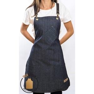 21B Filippo Denim Blue Apron Heavy Duty Apron Extra Pocket Design Personalized Apron for Men&Women Barista free shipment
