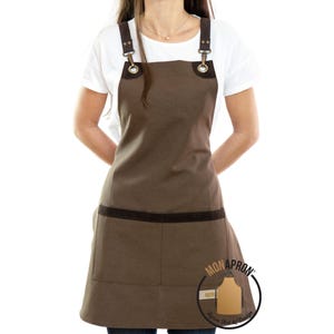 Free Monogram For Women Apron Gift for Her Barista Apron Kitchen Apron Gift For Teacher Hairdresser Apron Cotton Apron Faux Leather Straps
