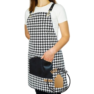 Grembiule in pelle vegana personalizzato per donna e uomo, resistente alla candeggina, impermeabile / barista, chef, barista unisex S-XL