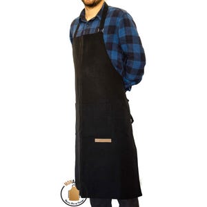 Professional Chef Black Long Apron Men Women Water Repellent Kitchen Cooking Restaurant Unisex S-XL