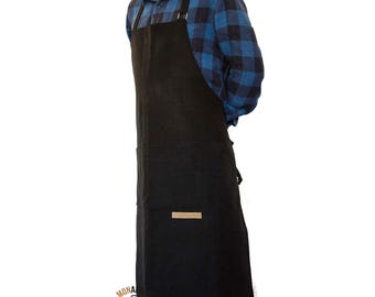 Professional Chef Black Long Apron Men Women Water Repellent Kitchen Cooking Restaurant Unisex S-XL