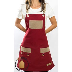 Free Monogram For Women Apron Gift for Her Barista Apron Kitchen Apron Gift For Teacher Hairdresser Apron Cotton Apron Faux Leather Straps