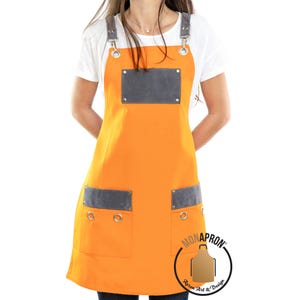 Free Monogram For Women Apron Gift for Her Barista Apron Kitchen Apron Gift For Teacher Hairdresser Apron Cotton Apron Faux Leather Straps