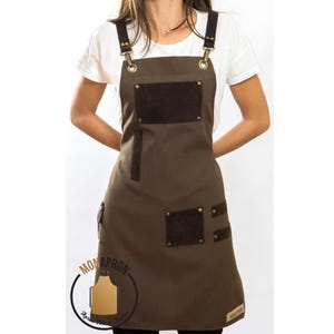 Free Monogram Gift for Her Barista Apron Stylist Apron Kitchen Apron Gift For Teacher Hairdresser Apron Cotton Apron Faux Leather Straps