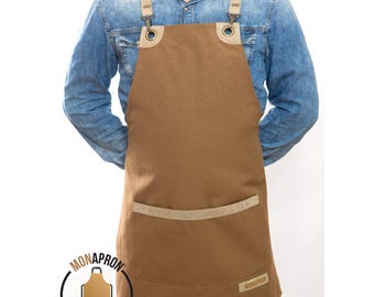 Personalized Cotton Barista Apron: Water Repellent Chef BBQ Apron