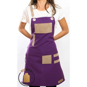 Free Monogram For Women Apron Gift for Her Barista Apron Kitchen Apron Gift For Teacher Hairdresser Apron Cotton Apron Faux Leather Straps