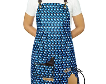 Personalized Vegan Leather Apron Women Men Waterproof, Adjustable Straps Kitchen, Bartender, Chef Unisex S-XL