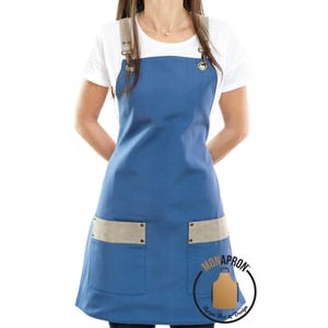 Free Monogram For Women Apron Gift for Her Barista Apron Kitchen Apron Gift For Teacher Hairdresser Apron Cotton Apron Faux Leather Straps