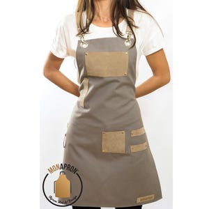 Free Monogram For Women Apron Gift for Her Barista Apron Kitchen Apron Gift For Teacher Hairdresser Apron Cotton Apron Faux Leather Straps