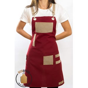 Free Monogram For Women Apron Gift for Her Barista Apron Kitchen Apron Gift For Teacher Hairdresser Apron Cotton Apron Faux Leather Straps