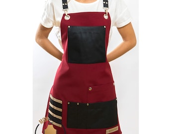 Cross Back Canvas Apron: Personalized Chef, Barber, or Tattoo Artist