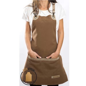 Free Monogram For Women Apron Gift for Her Barista Apron Kitchen Apron Gift For Teacher Hairdresser Apron Cotton Apron Faux Leather Straps