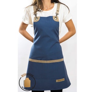 Free Monogram For Women Apron Gift for Her Barista Apron Kitchen Apron Gift For Teacher Hairdresser Apron Cotton Apron Faux Leather Straps