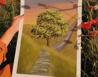 Sycamore Gap Sunset Print: Hadrian's Wall, Northumberland Art