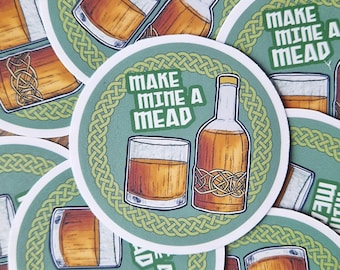 Lindisfarne Mead Sticker: Viking-Inspired Waterproof Vinyl Decal