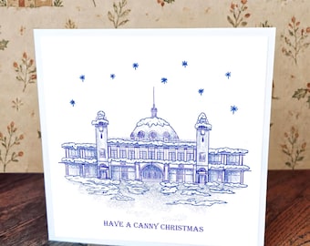 Spanish City Whitley Bay Christmas Card | Vintage Style | North East Coast Art